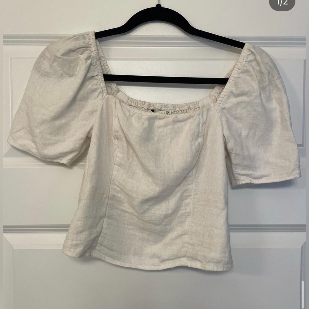 Abercrombie and Fitch white linen top